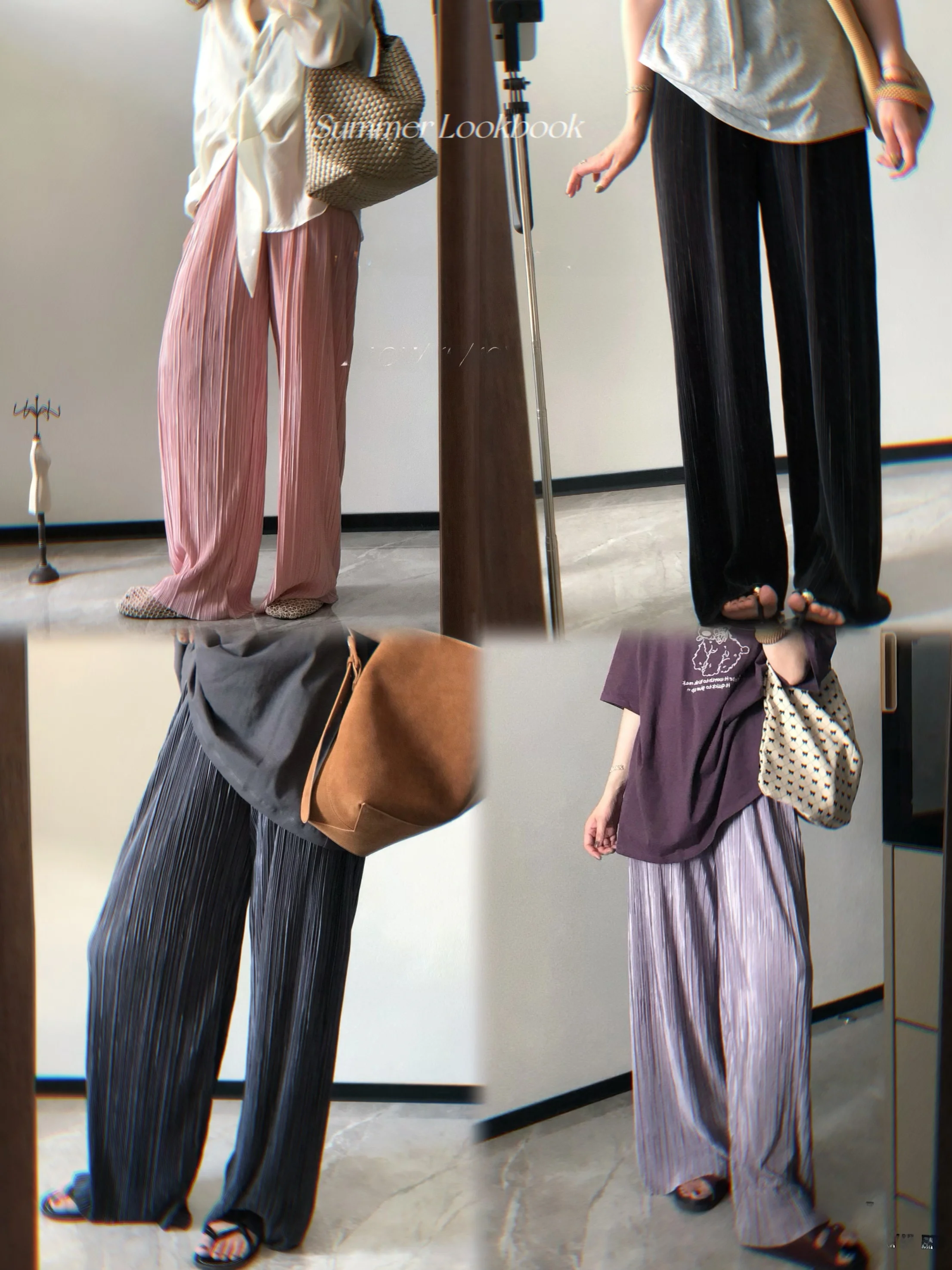 

Утягивающие волшебные брюки, повседневные широкие брюки длиной до пола для женщин, высокая талия, прямой крой, полиэфирное волокно, летняя мода