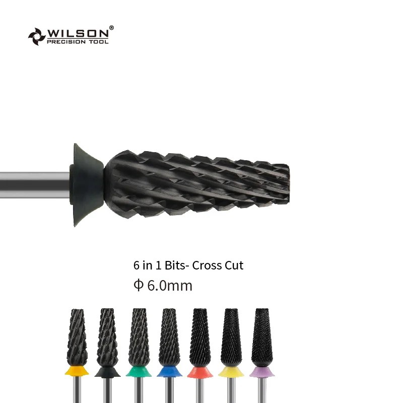 

WILSON 6.0mm 6 in 1 Bits(Cross Cut)&6.0mm 6 in 1 Pro Bits Tools Nail Drill Bits Manicure tool Hot sale drill bits for nail