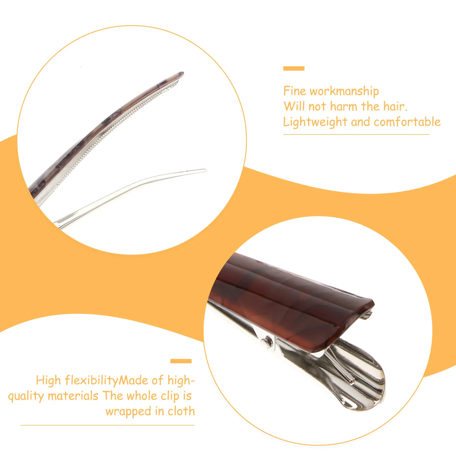 

2pcs Duckbill Strong Tension Non-Slip Grip For Sectioning Styling Dyeing Tool Pro Salon Use Women Girls Hair Clips Hair Salon