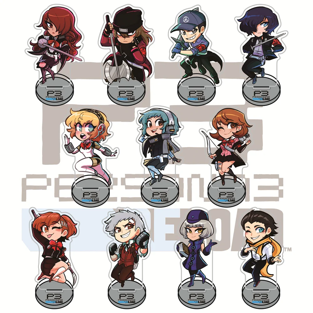 Persona 3 10cm Battle Pose Themed Acrylic Stand Figures Keychain Anime Collectible Standee, Desk Decor Gift for Fans
