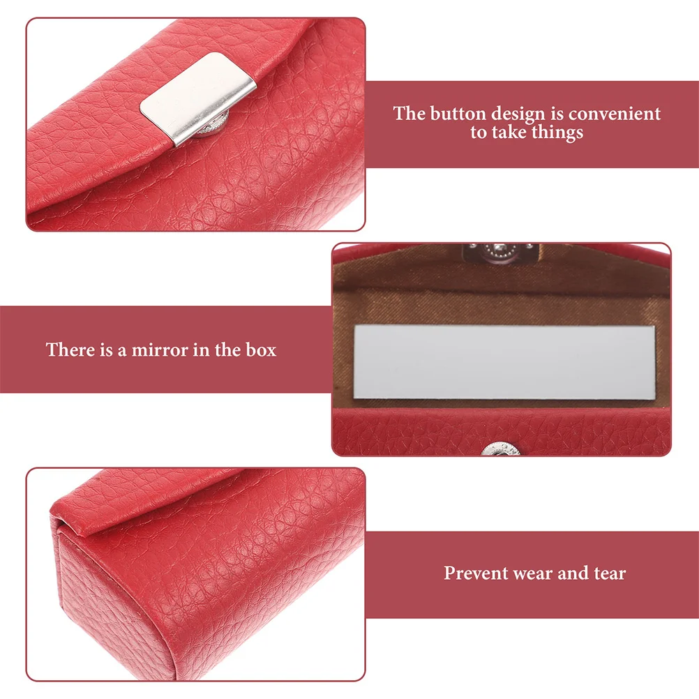 

2 pcs Single Lipstick Case Portable Lipstick Storage Bag For Travel Daily Use School Shopping Dating Lightweight Compact