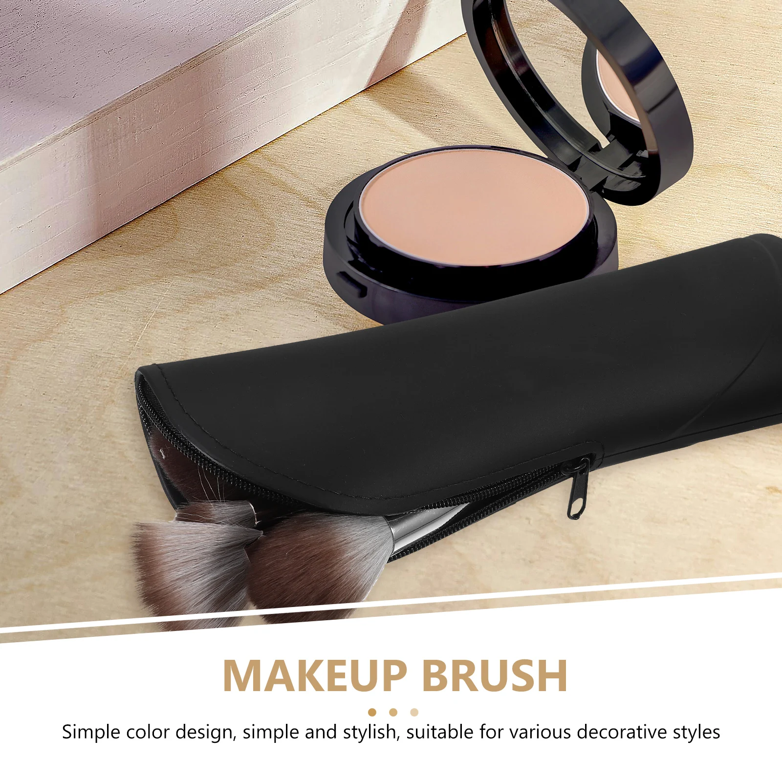 

Makeup Brush Bag Silicone Travel Brush Organizer Pouch Vertical Holder Durable Soft Space Saving Makeup Tool Storage