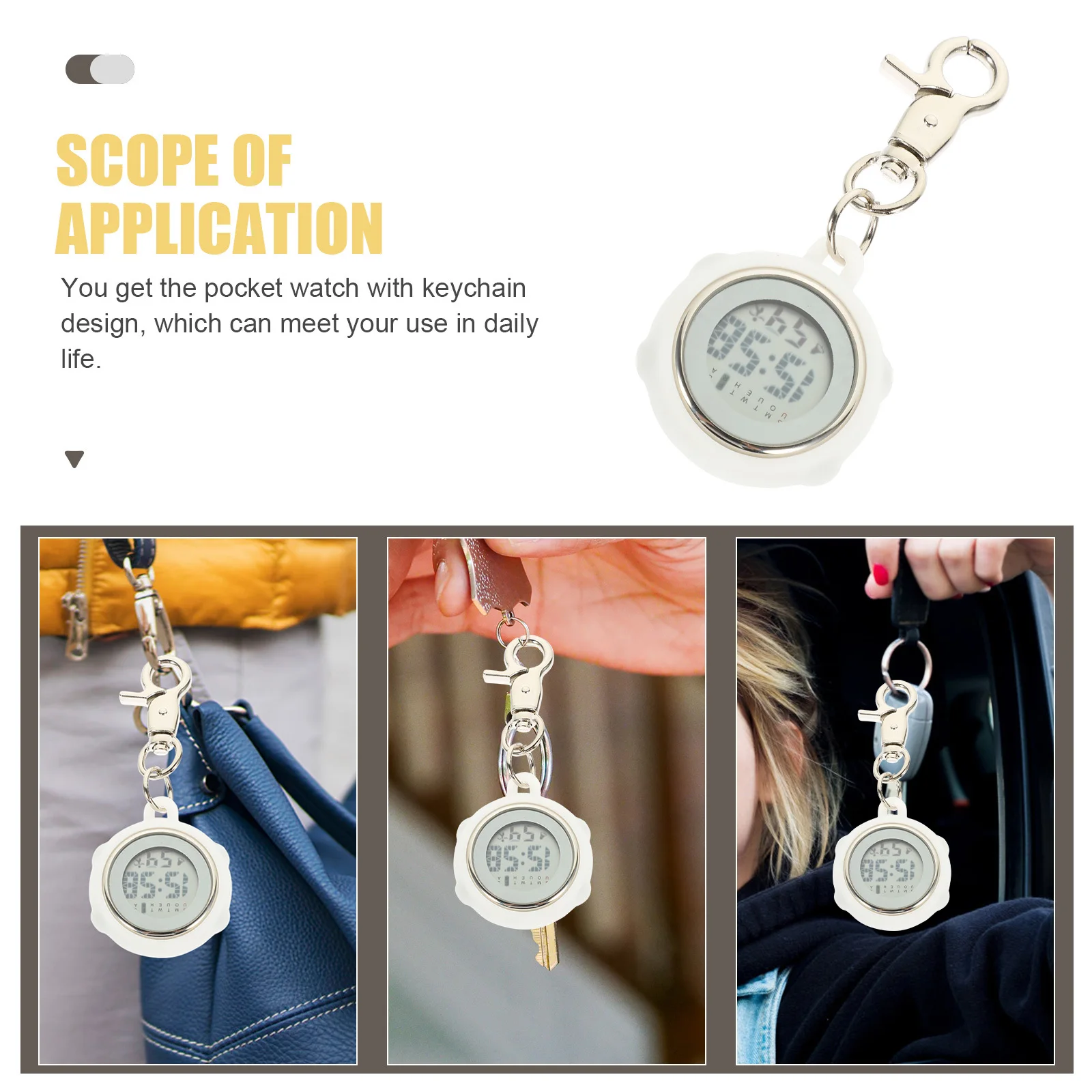 

Nurse Pocket Watch Digital Key Buckle Clip on Hanging Watch Lightweight Precise Movement Ideal for Nurses Doctors Medical