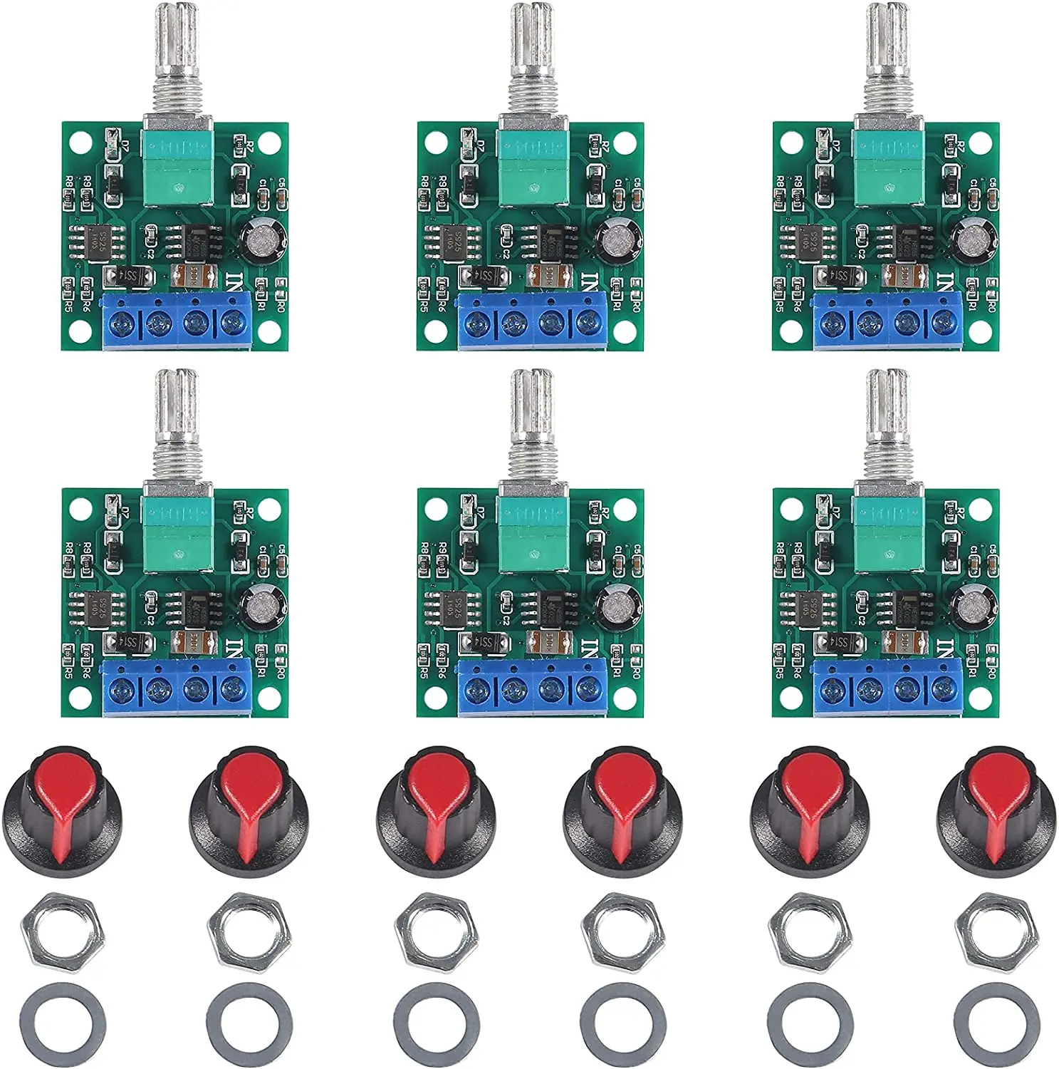 

6pcs DC 2A PWM Motor Speed Controller PWM 1803BK Low Voltage Motor Adjustable Drive Controller with Speed Control Knob