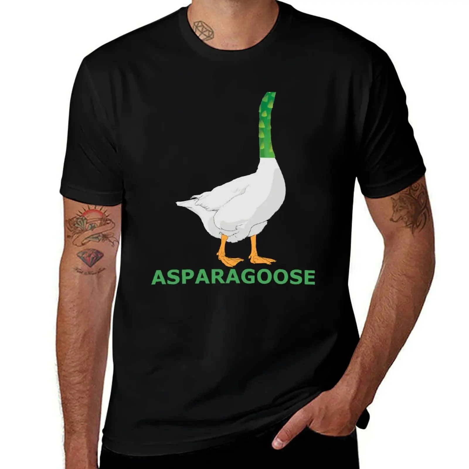 Asparagoose slightly wrong animal mashup funny design T-Shirt Basic Solid Color Short Sleeve T-Shirt