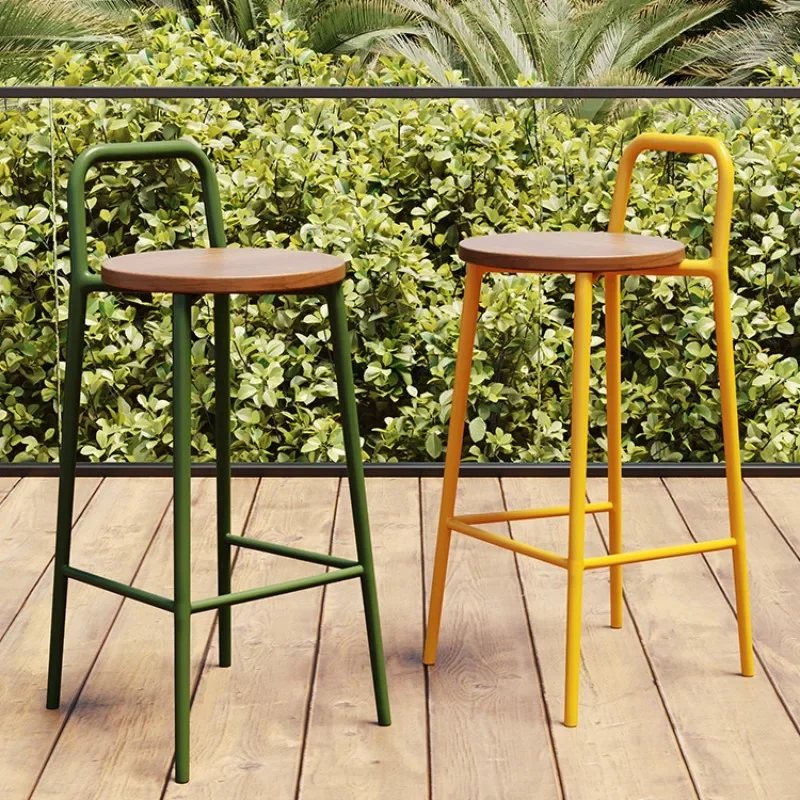 

Nordic Bar Backrest Make Up High Kitchen Design Garden Chair Stools Furniture Iron Swivel Stool Step Poltrona Adjustable Outdoor