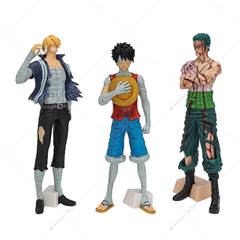 

Оригинальная Аниме Фигурка Luffy Sanji Zoro Боевая модель повреждения ПВХ коллекционные игрушки подарок