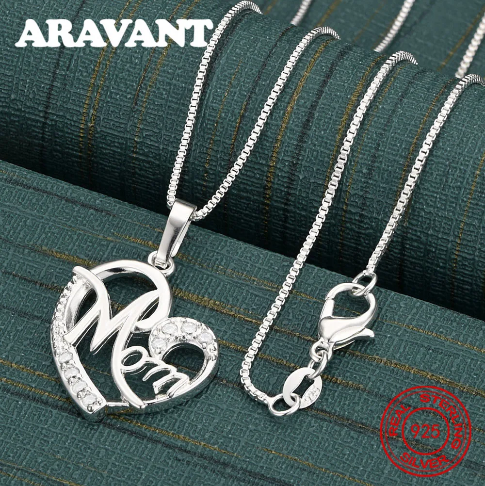 

925 Sterling Silver Letter Heart Inlaid With Zircon Pendant Necklace For Women - Personalized Accessory/Gift/Jewelry