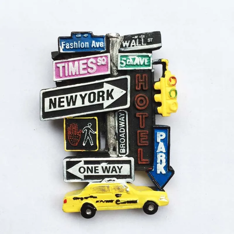 

New York Street Sign Magnetic Refrigerator Magnet insUnique Creative Home Decor 3D Magnetic Decorations