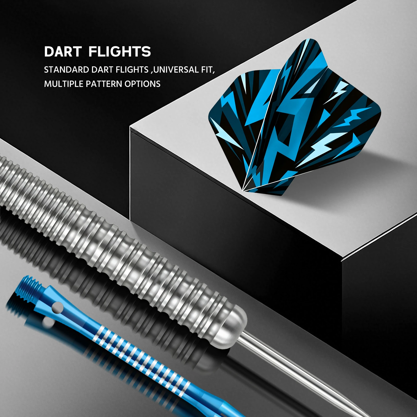 HUANQU 3Pcs 19g Iron Darts Set 2BA Shafts Standard Flights Textured Grip Barrels Steel Tip Darts for Training Game Party