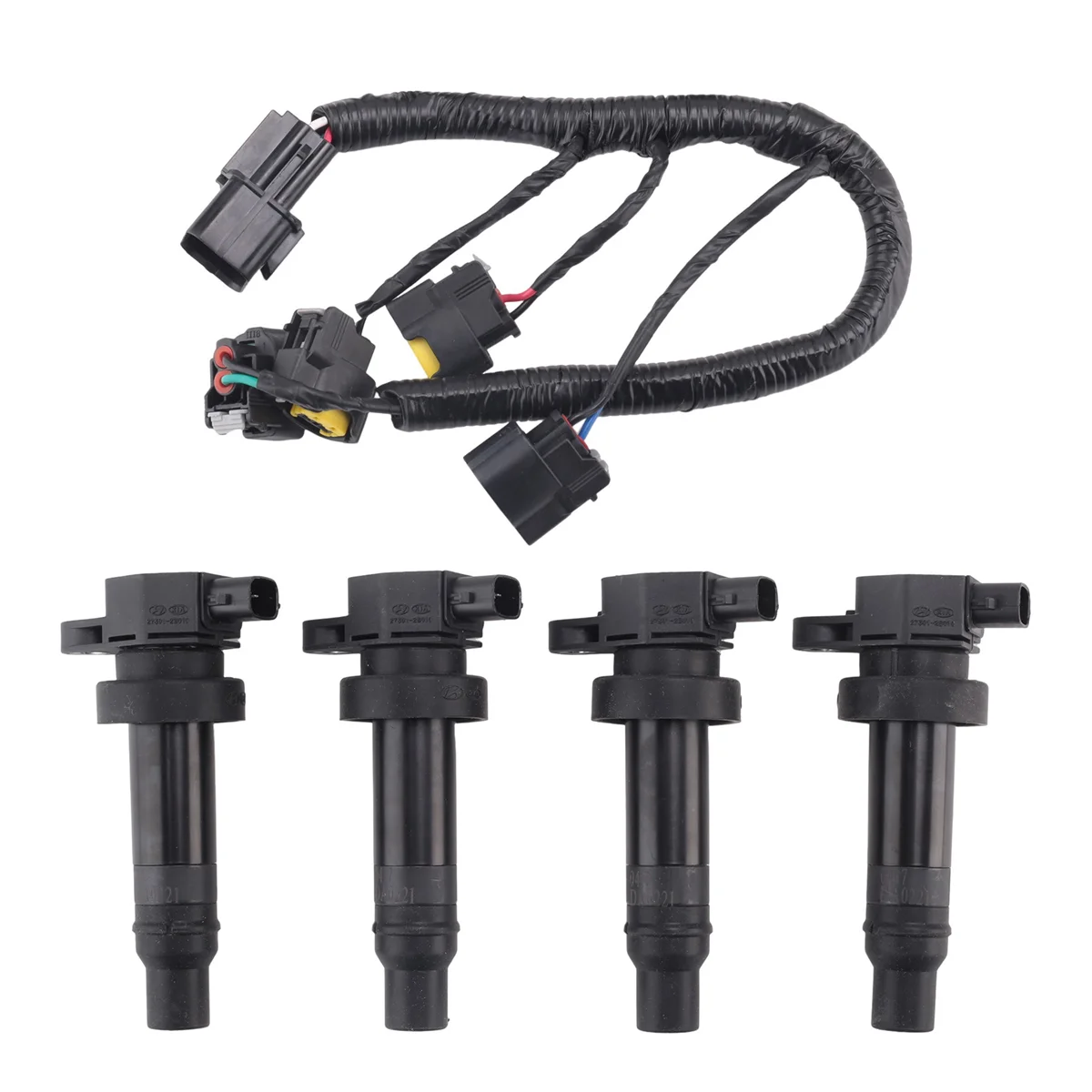 4Pcs 27301-2B010 Ignition Coil with Line for Hyundai Elantra IX35 IX20 I30 Kia Soul Ceed High Performance Coil  embly