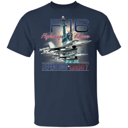 F 16 Fighting Falcon Defending Liberty Men T-Shirt Short Sleeve Casual Cotton O-Neck Summer Shirt Size S-3XL