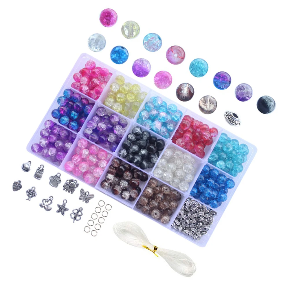 

420 Pcs Beads Jewelry Making Spacer Beads Materials Crack Durable Materials Crack Bead Necklace Bracelet DIY Bead Tools