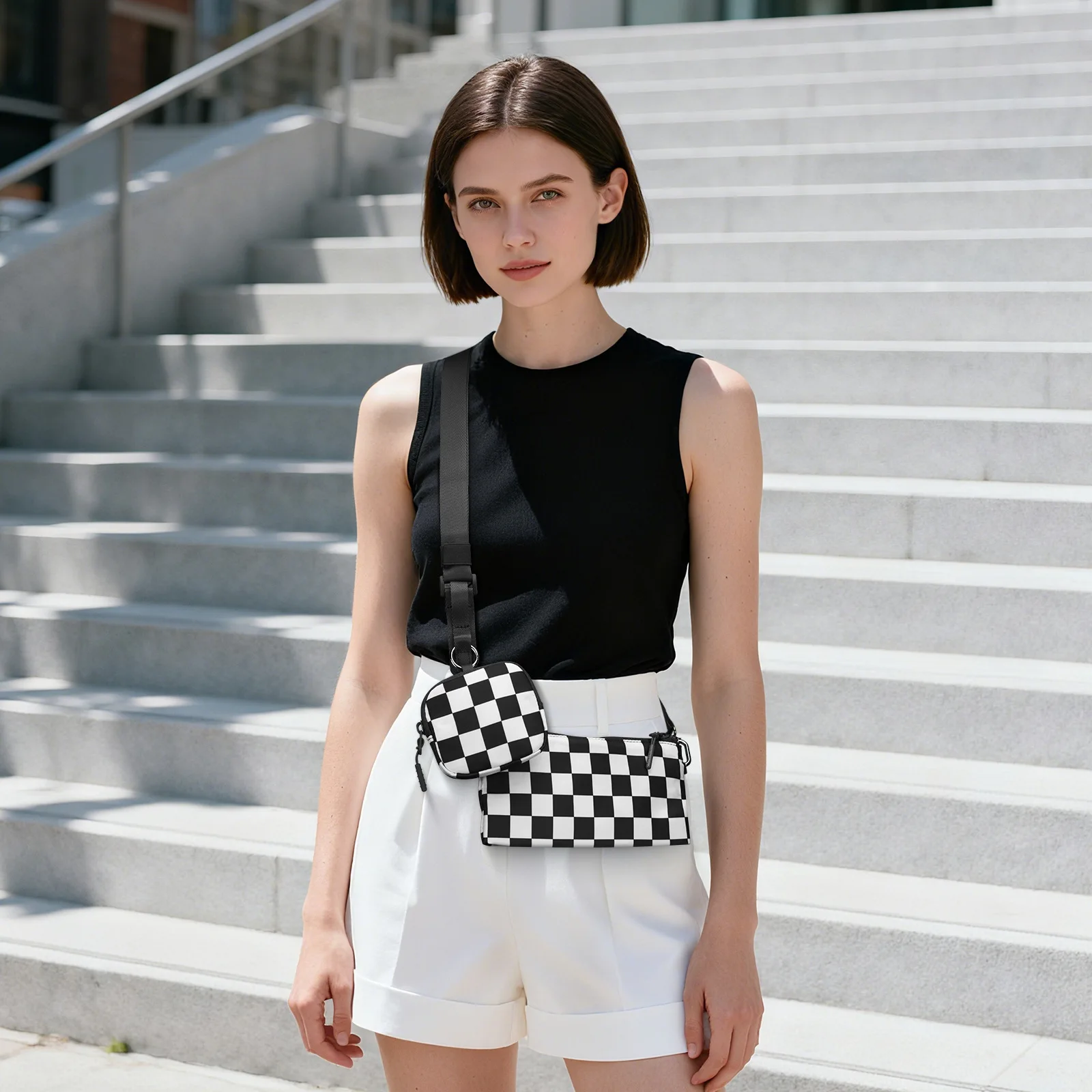 

Новая сумка через плечо в клетку — простая и универсальная, подходит для активного отдыха, водонепроницаемая, небольшая повседневная сумка.