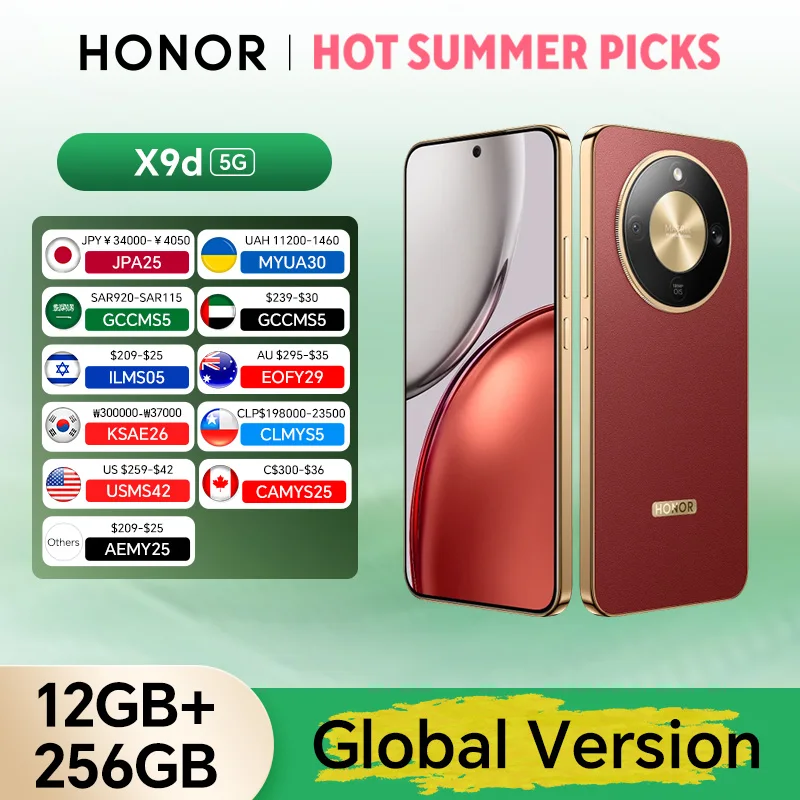 Original Global Version HONOR X9d 12GB+256GB 5G Smartphone 6.79'' 120Hz Screen 108MP AI Camera 8300 mAh 66W Super Charging
