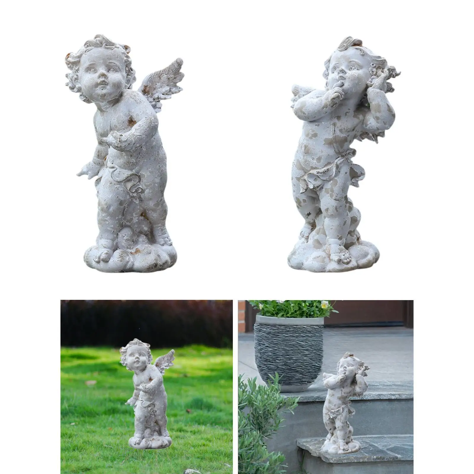 

Angel Garden Statue Vintage Decorative Weatherproof Lawn Ornament Sculpture Figurine for Porch Yard Backyard Outside Decoration