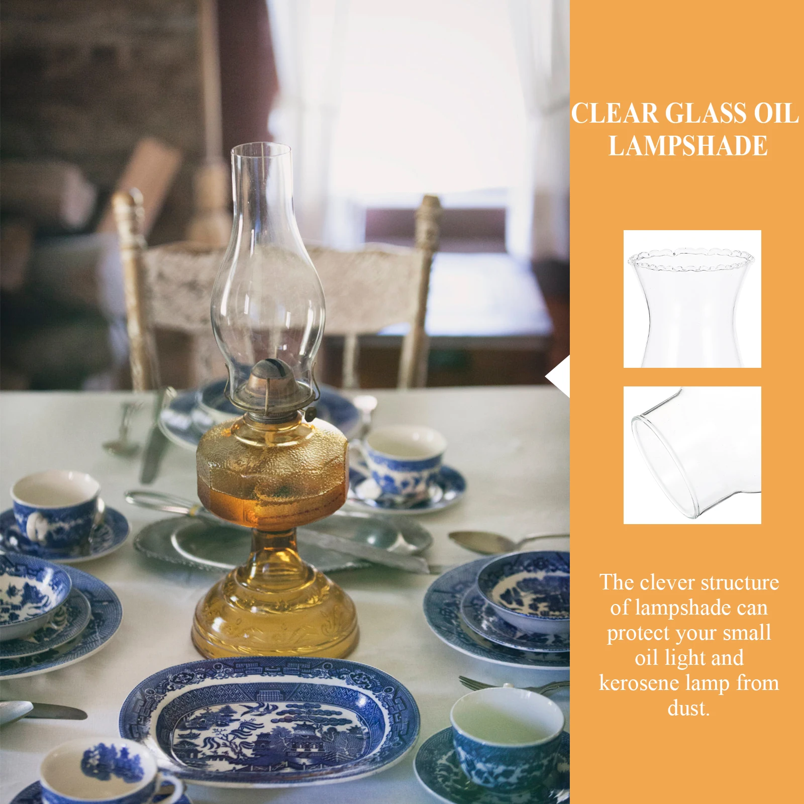 

Glass Craft Lamp Lampshade Fine Workmanship Retro Design Oil Lamp Chimney DIY Home Decoration Accessory