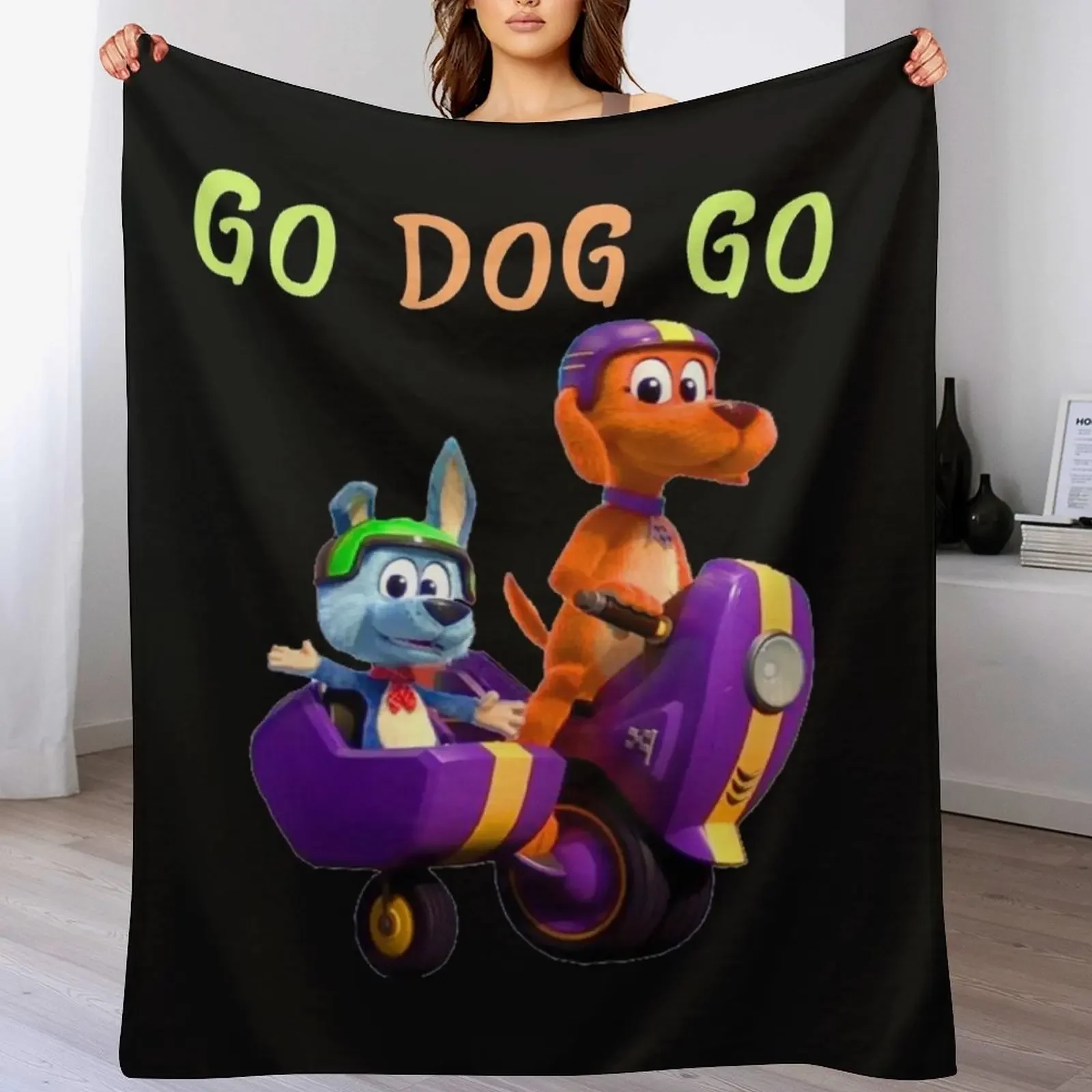 

go dog go best gift for girlfriend boyfriend gift for mom gift for dad Throw Blanket Lightweight Cozy Blanket Bed Sofa
