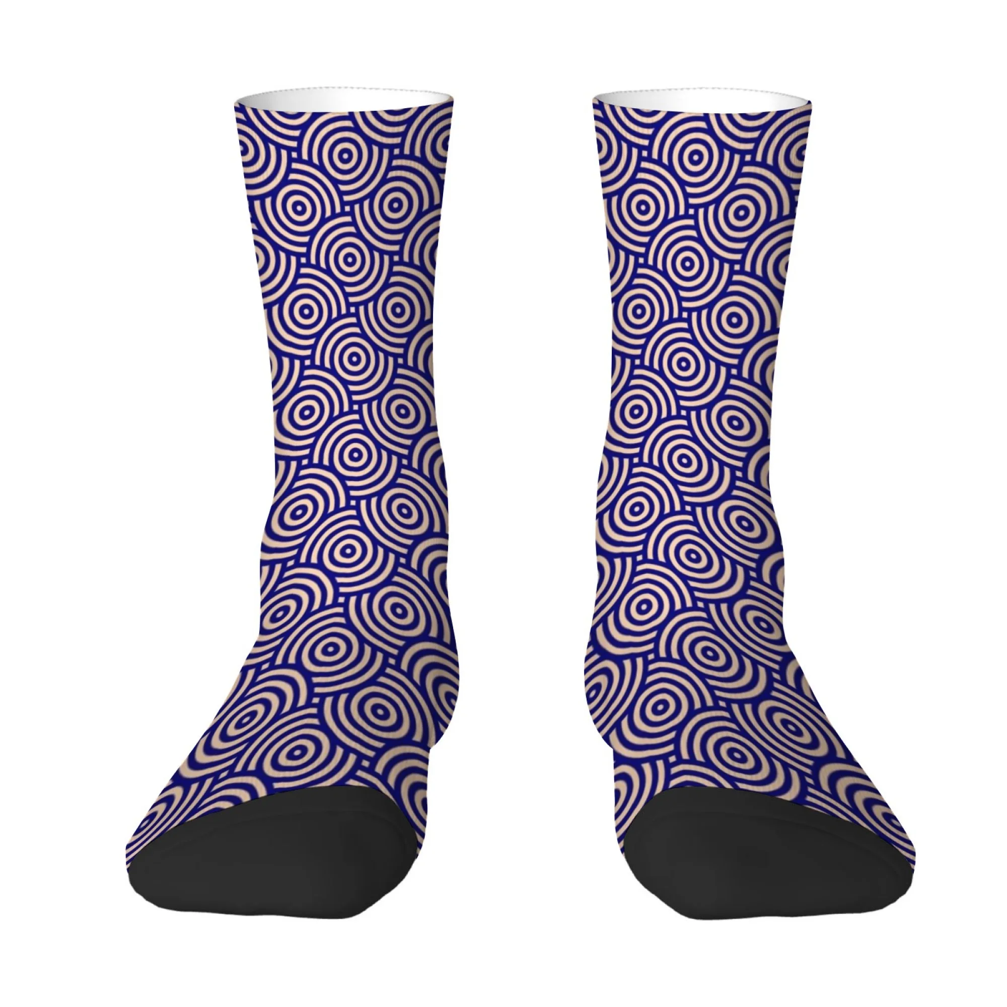 Seigaiha Wave Zen Socks Lightweight Stretchy Everyday Men's Socks Cycling Hiking Music Festivals Novelty Retro Compression Socks