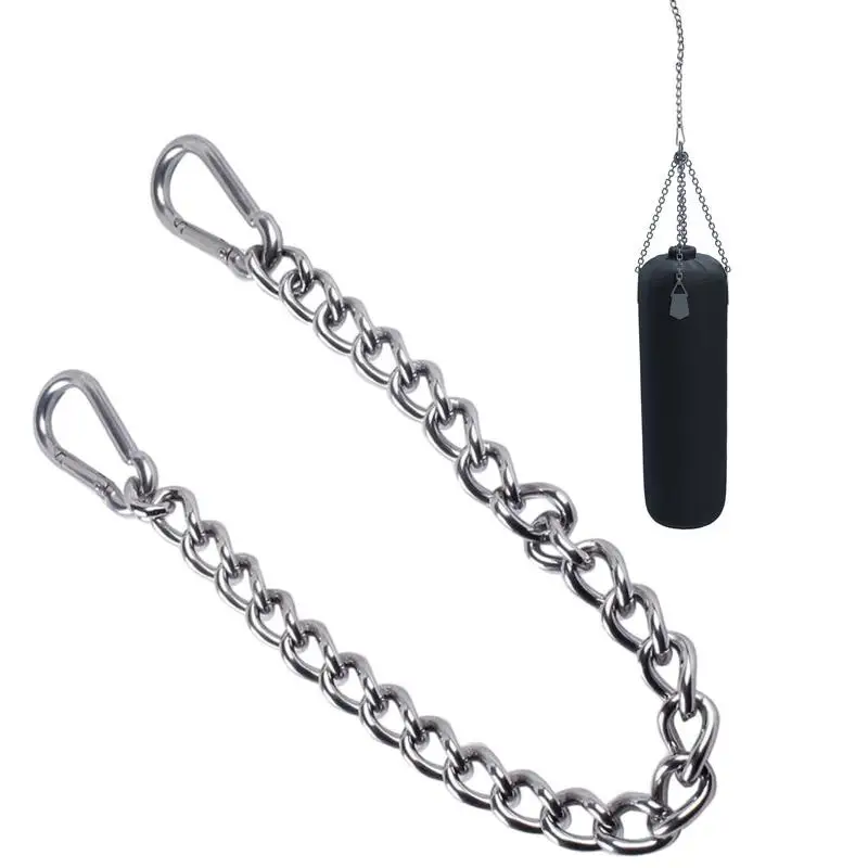 Cadena de acero inoxidable resistente con 2 mosquetones para silla colgante, hamaca de columpio para porche, bolsa de arena, Yoga aéreo, 66/99cm