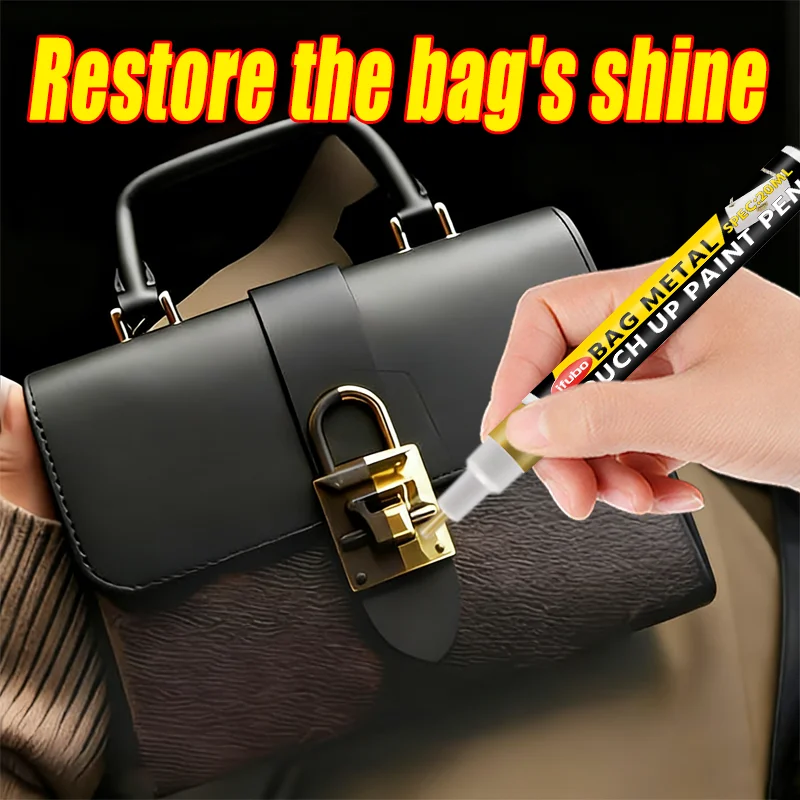 IFUBO 20ML Bag Metal Touch Up Paint Pen - Repair & Refurbish Bag Hardware, Scratches & Peeling Paint for Gold/Black Metal Parts