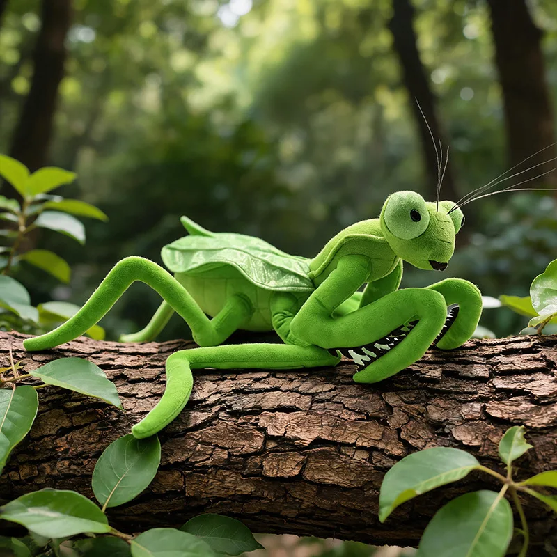 Realistic Mantis Plush Toy 2 Colors Stuffed Praying Mantis Doll Bendable Insect Figure Soft Animal Plush Gifts.