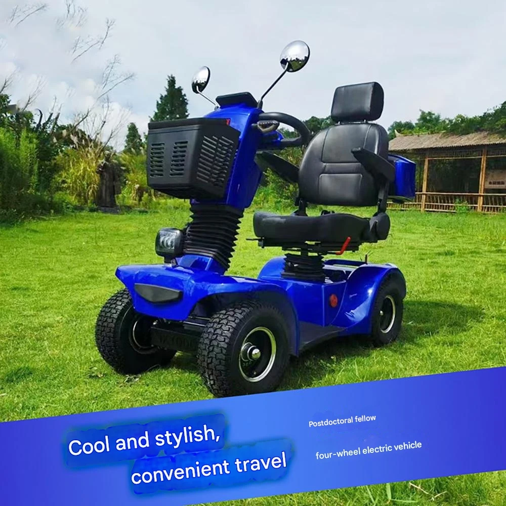 Electromagnetic Brake Electric Four-Wheeled Leisure Scooter, Safe For Shopping, a Must-Have Electric Vehicle For The Elderly