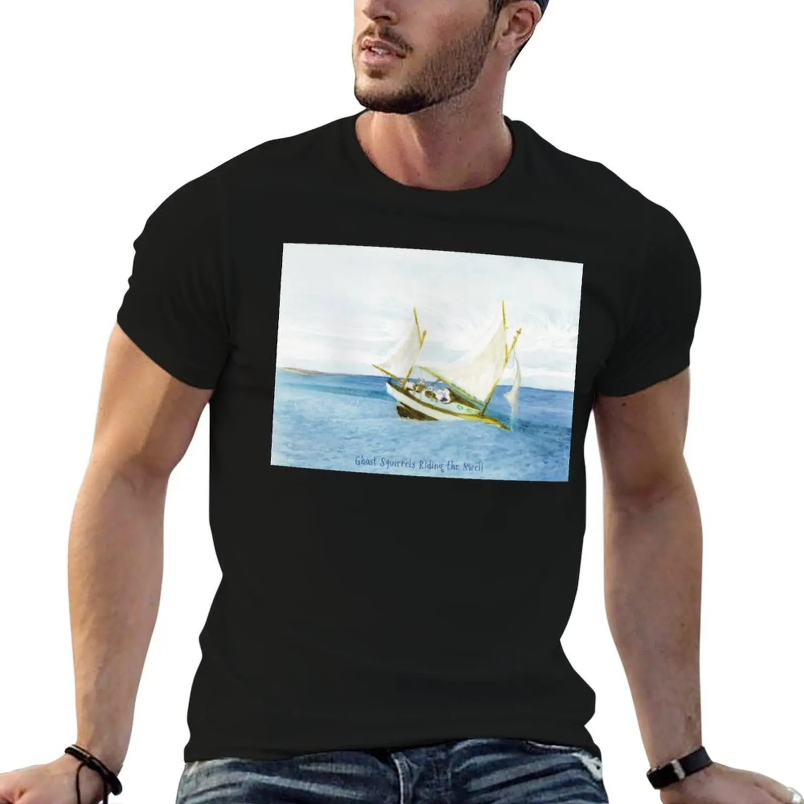 Ghost Squirrels Riding the Swell T-Shirt Breathable Lightweight Summer Top