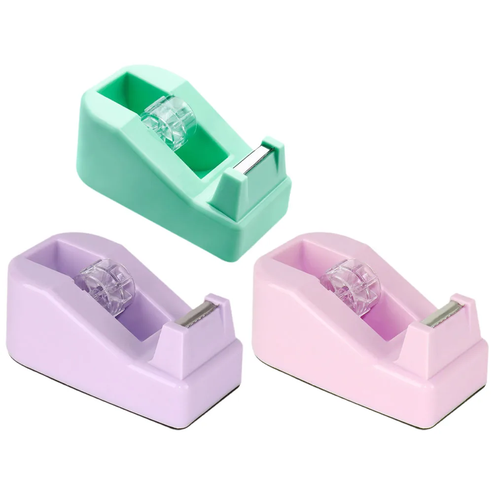 3Pcs Colorful Tape Dispenser Compact Design Smooth Cutting Performance Ideal for Home Office Desk Use Small Tape Holder