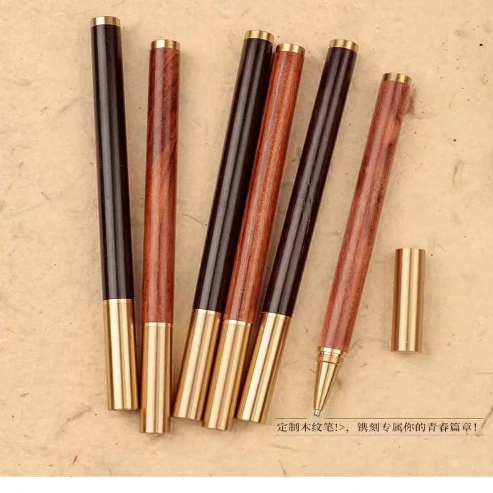 

High Quality Wooden Ballpoint Pen 0.5mm Tip Quick-drying Signature Pen Writing Pen Stationery Gift