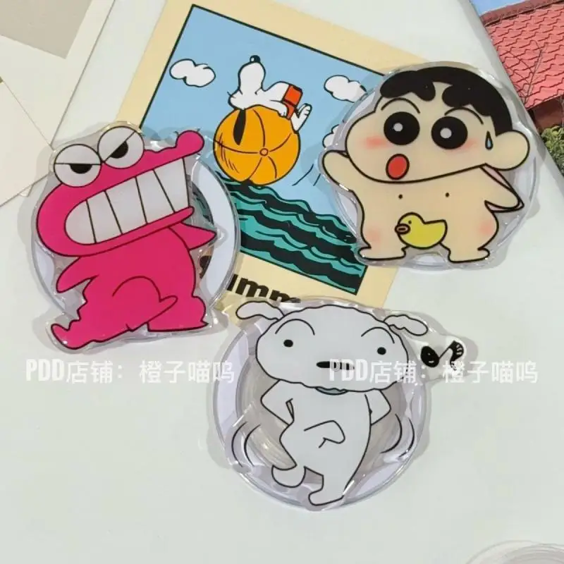 Crayon Shin Chan Bandai Present Lazy Phone Holder Cute Cartoon Magnetic Bracket Airbag Extendable and Foldable Lazy Back Sticker