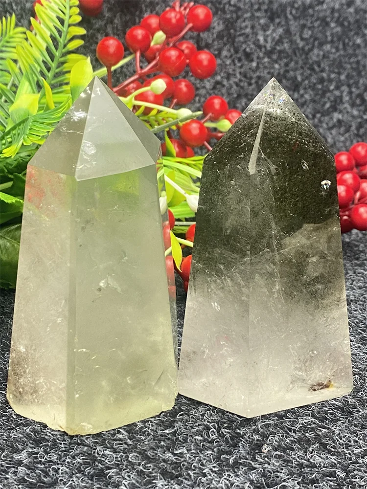 

Minerales Natural Garden Crystal Hexagonal Obelisk ​Reiki Healing Wand Find Ore Holiday Gifts Home Decor Room Decoratio