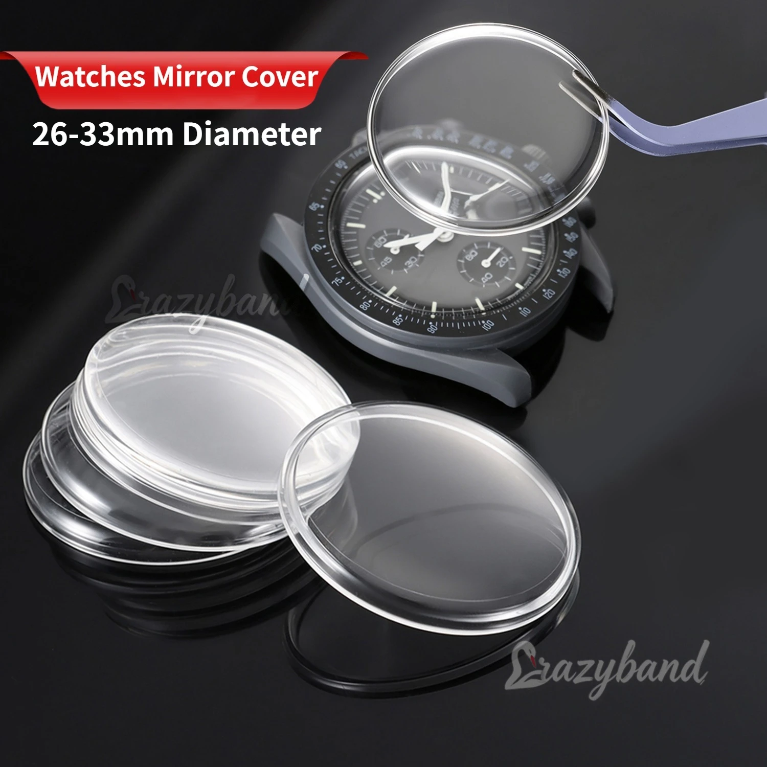 High Quality&Domed Acrylic Watch Mirror 26-33mm Diameter Transparent Acrylic Pot Cover Crystal Clear Watch Repair Accessories