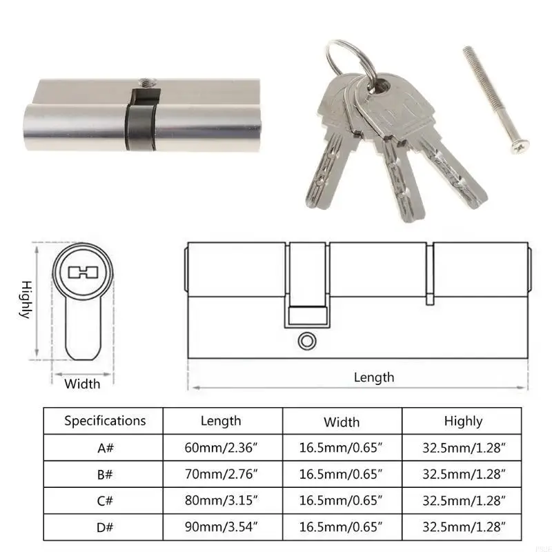 Antitheft Door Lock Cylinder with Key Interior Security Door Lock RustProof