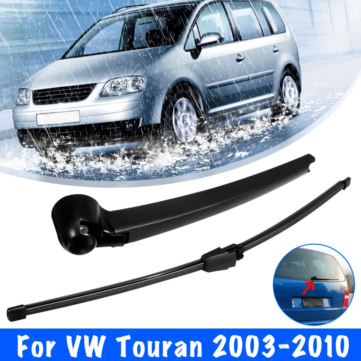 

1pc Automotive Rear Window Windscreen Wiper Arm Blade 1 Set 16" 41cm For VW Touran 2003 2004 2005 2006 2007 2008 2009 2010