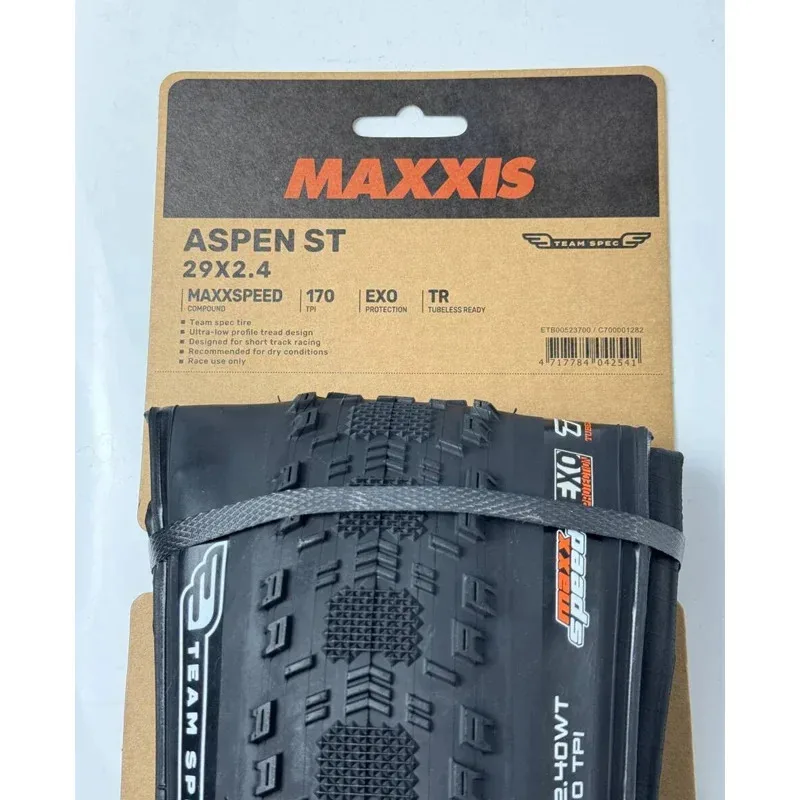 إطار Maxxis Aspen ST 29x2.4 بدون أنبوب MTB - 29 بوصة، 170 TPI، إطار دراجة جبلية XC خفيف الوزن