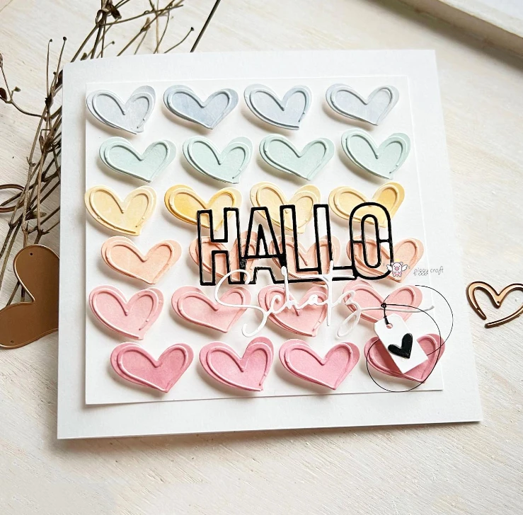 Piggy Craft metal cutting dies cut die mold Love Heart Series Scrapbook paper craft knife mould blade punch stencils dies