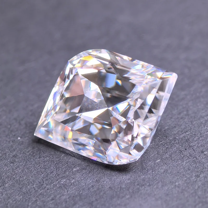 Moissanite batu bentuk daun potongan bintik warna putih manik-manik jimat untuk DIY membuat perhiasan liontin cincin dapat dipilih GRA sertifikat