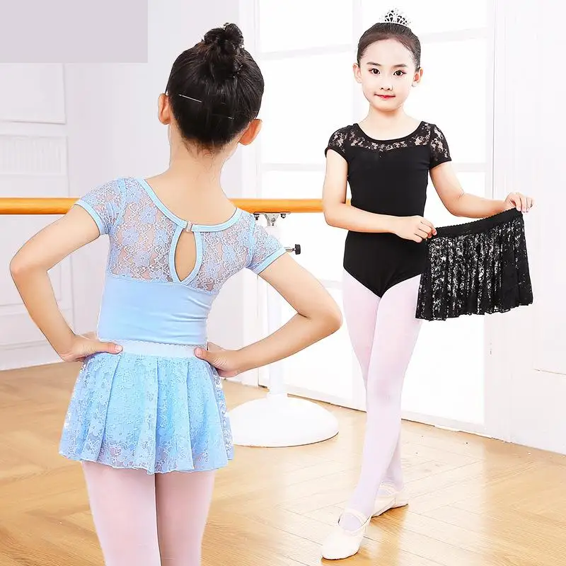 5 Colors for Kids Cotton Ballerina Ballet Dress Leotards Gymnastics Laced Skirt Tutu for Girls Ballet Dance Dresses Turnpakje