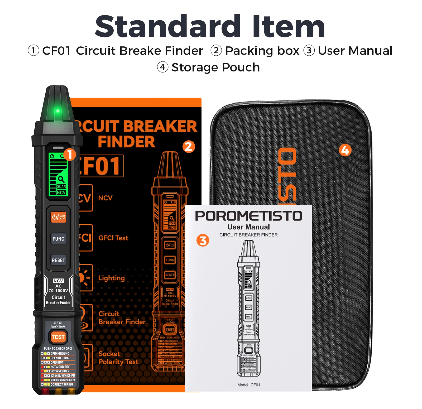 CF01 Schalterfinder 120V Schaltertester Sicherungsfassungstester US-Stecker GFCI-Steckdosenmessgerät Elektriker-Diagnosetool – Detail 11
