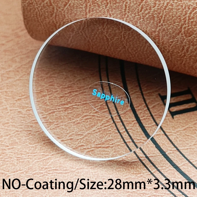 Piezas de Repuesto de cristal plano de zafiro de reloj, accesorios de reloj recubiertos de AR azul/rojo/claro, piezas de módulo de repuesto de espejo, 28x3,3mm