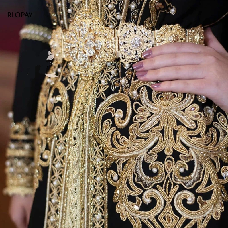 Cinturón de boda de caftán chapado en oro de Marruecos, diamantes de imitación completa de cadena larga, cinturón nupcial de cristal, accesorios de boda árabes de lujo