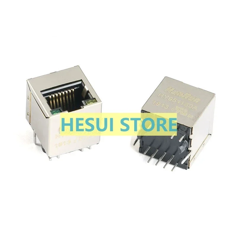 HY951180A upright RJ45 socket 100Base-T WiFi network connector with LED