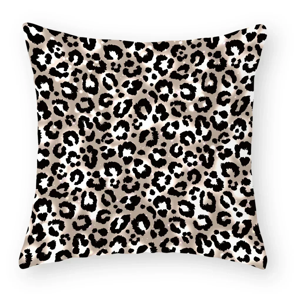 Kissenbezug Heimdekoration Wohnzimmer Sofa Sitz Farbenfroher Leopardenmuster Polyester Kissen – Detail 3