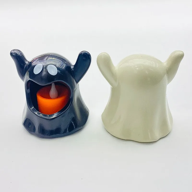 Halloween candle ornament, tabletop atmosphere decoration candle, ghost candlestick