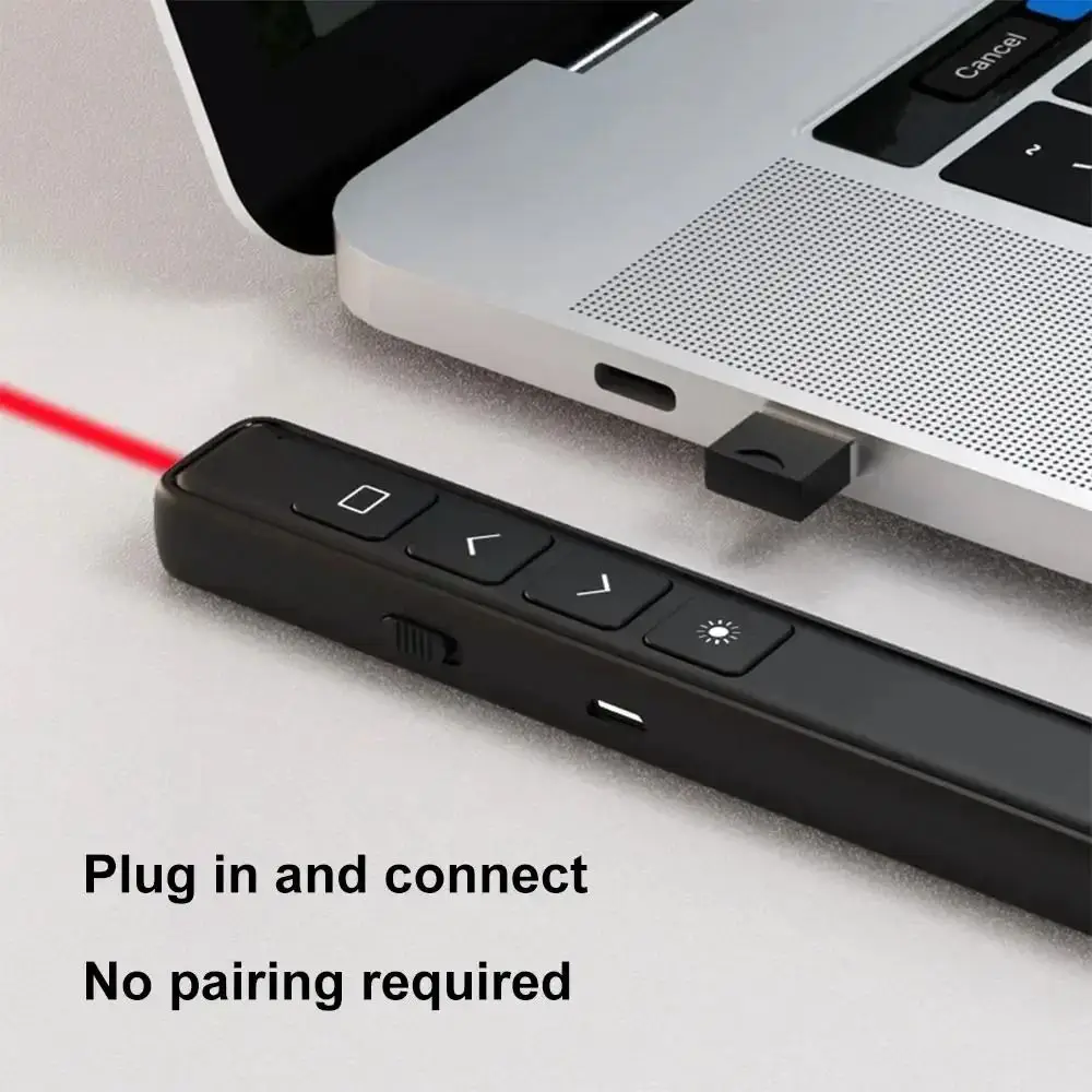 B6 2.4GHz Multimedia Page Turner USB Charging Versatile Presentation Clicker Infrared PPT Presenter Speech Presenter