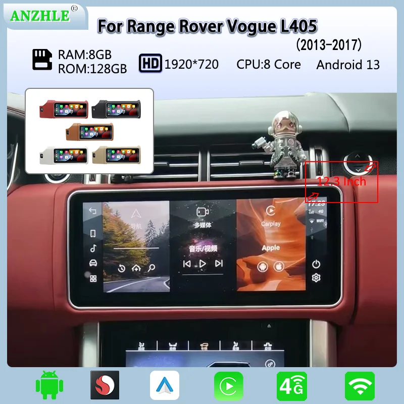 12.3 Android 13 Car Radio Dual System For Range Rover Vogue L405 2013-2017 Multimedia Player GPS Head Unit Carplay AC Panel