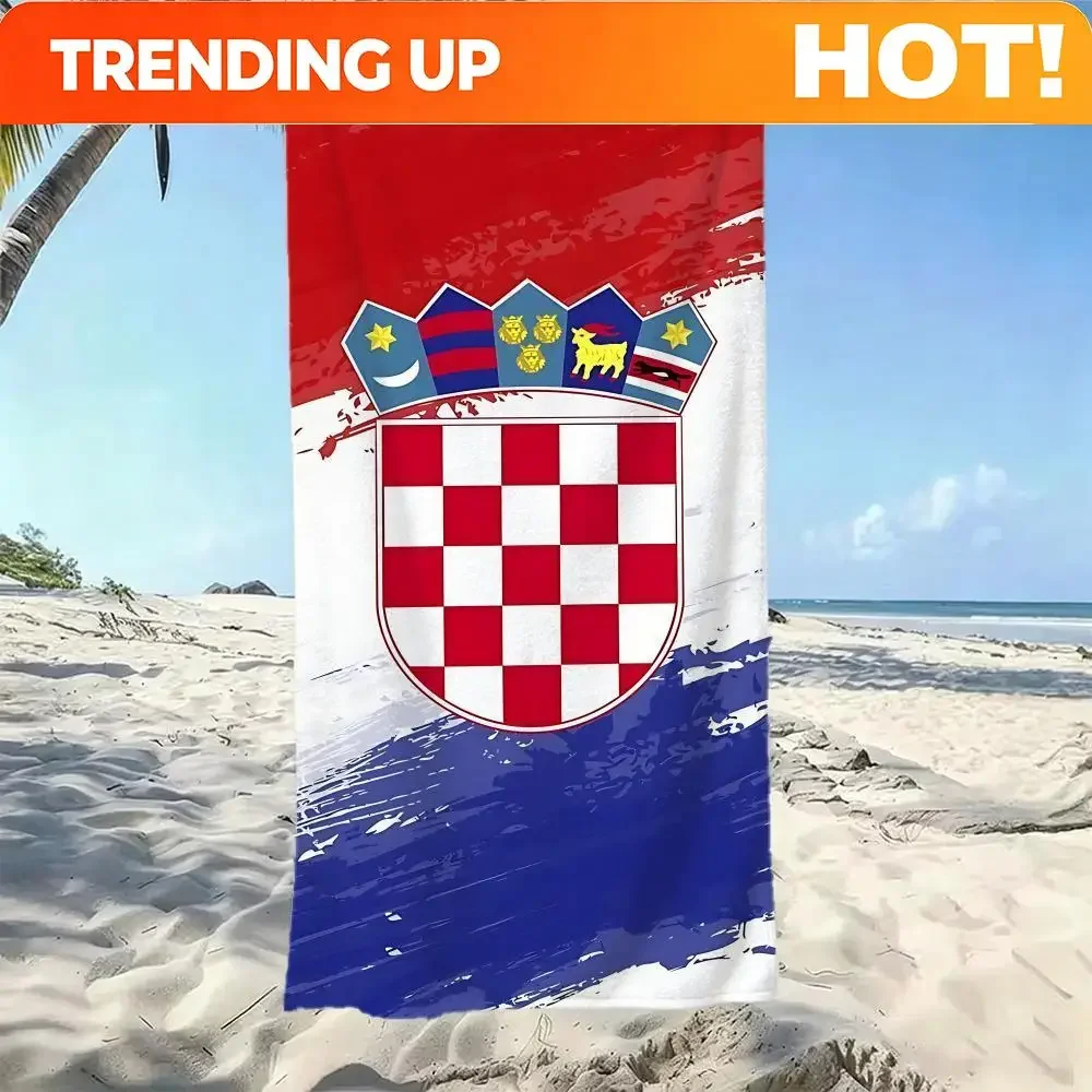 Custom Flag C-Croatia Towel Five-Star Hotel Quality Eco-Friendly Ultra Soft Thick Towels & Beach Towels