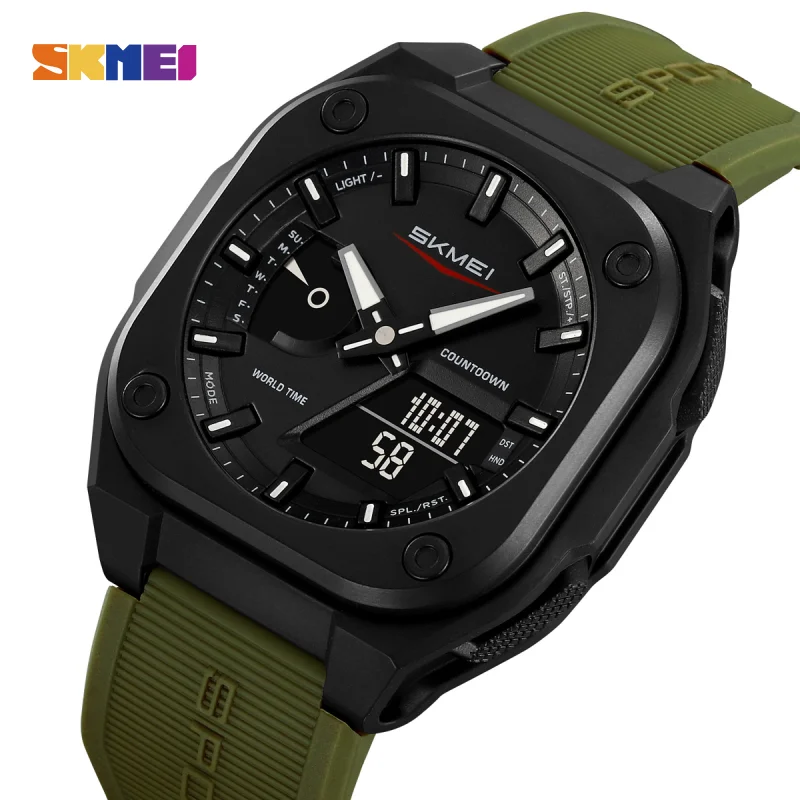 Skmei Fashion ANALOG DIGITAL Countdown Watches Men Casual Sports Watches Waterproof Back Light Electronic Wristwatch Alarm Clock