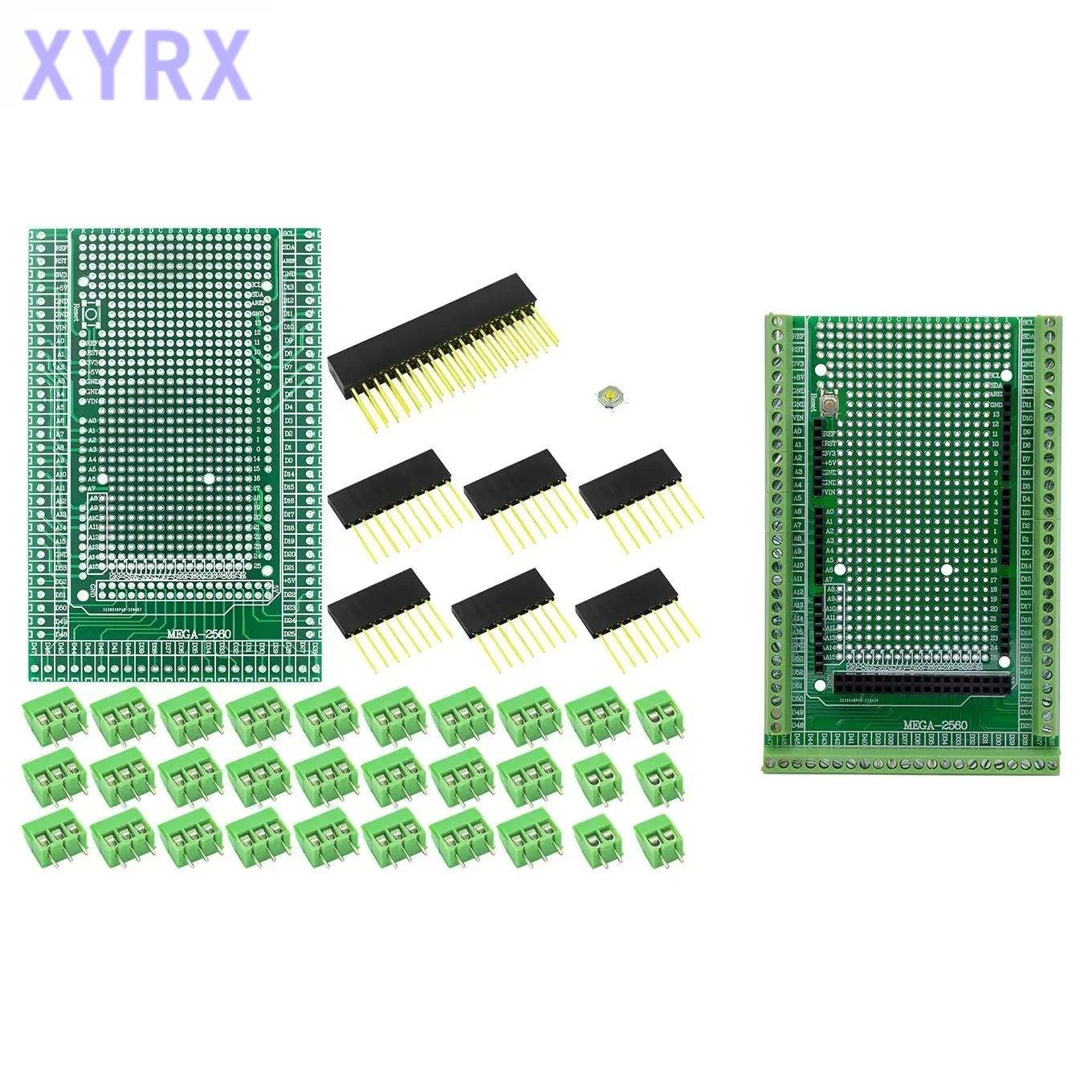 In spot Compatible With MEGA2560 Double-side PCB Prototype Screw Terminal Block Shield Board Kit For Arduino Mega 2560 R3